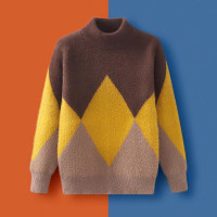 MinanSer童装男童毛衣加绒加厚秋冬儿童打底针织衫冬季仿水貂绒圆领中大童男孩线衣冬季新品