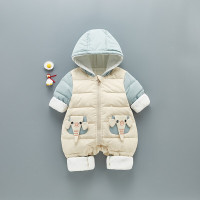 MinanSer婴儿连体衣冬季男女宝宝爬爬衣2021新款萌加绒白鸭绒萌外出服冬季新品