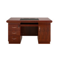 广圣老板办公桌贴木皮油漆桌中班台职员桌写字桌单人位1.4米1.6米可定制