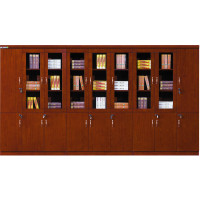 广圣办公家具油漆文件柜老板经理办公柜油漆柜贴木皮柜货书柜资料 储物柜 2门3门4门5门6门万能拼 红棕色胡桃2色