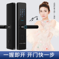 因硕P08 黑色 指纹锁智能锁防盗密码锁