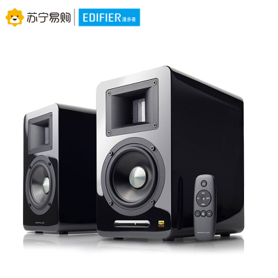 EDIFIER/漫步者 AIRPULSE A100 无线蓝牙4.1HIFI电视客厅旋钮2.0声道木质台式电脑音箱 黑色