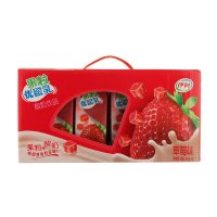 保质期至4月23日-伊利果粒优酸乳草莓味酸奶饮品245g*12盒