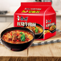 康师傅 经典系列红烧牛肉面 五连包