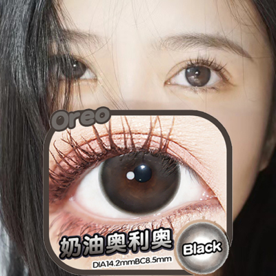 Apical eyes 美瞳 奶油奥利奥美瞳年抛自然款大直径黑纯欲旗舰店隐形眼镜TN 2片