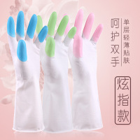 洗碗手套女防水橡胶乳胶薄款厨房耐用型洗衣服胶皮家用清洁家务1