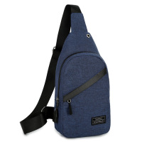 新款韩版男士小胸包 多功能户外USB运动单肩斜跨胸包男