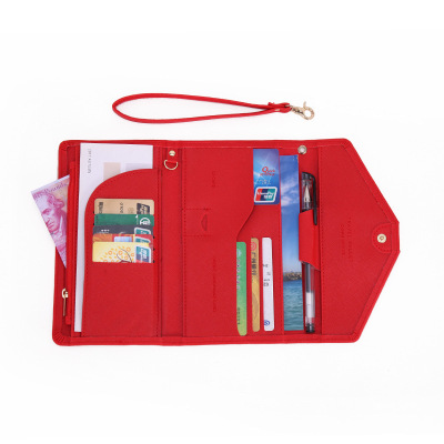 新款女式卡包多功能三折叠护照夹RFID旅行信封钱包包