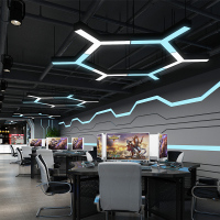 苏宁优购  LED造型灯创意人字形y形办公室吊灯健身房网咖店铺商场工业风灯具