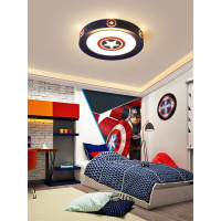 苏宁优购  儿童房灯 吸顶灯创意男女孩美国队长护眼卡通LED北欧房间卧室灯具