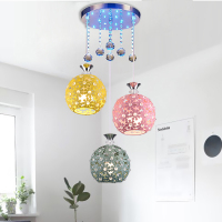 苏宁优购  餐厅吊灯现代简约三头水晶家用创意个性马卡龙卧室吧台北欧饭厅灯