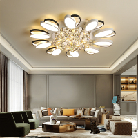 苏宁优购  客厅灯简约现代水晶灯圆形led吸顶灯北欧创意轻奢卧室房间餐厅灯