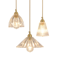 苏宁优购  北欧复古玻璃餐吊灯个性简约餐厅玻璃小吊灯美式咖啡厅吧台玻璃灯