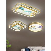 苏宁优购  新中式客厅吸顶灯珐琅彩艺术现代简约卧室灯大气超薄led灯具