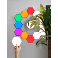 苏宁优购  壁灯免接线量子触摸感应六边形蜂巢蜂窝led拼接灯创意网红卧室薄