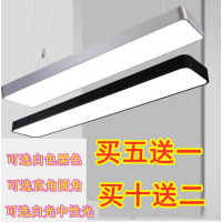 苏宁优购 简约现代长条型形LED办公室吊灯长方形吊线灯圆角直角吸顶灯