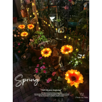 苏宁优购 太阳能庭院户外向日葵灯花园家用防水花灯小区草坪景观地插装饰灯