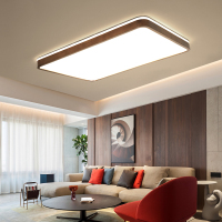 苏宁优购 新中式实木吸顶灯简约现代家用大气胡桃色LED客厅灯书房卧室灯具