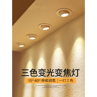 苏宁优购 变焦射灯led天花灯嵌入式象鼻筒灯服装店牛眼灯客厅过道走廊家用