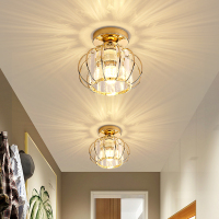 苏宁优购 唐晶 现代简约水晶过道灯吸顶灯入户玄关走廊楼梯阳台灯美式创意小吊灯