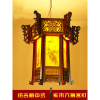 苏宁优购 唐晶 中式仿古大红宫灯实木六角灯笼别墅寺庙大中秋节日户外工程吊灯