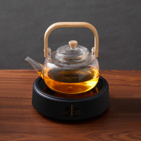 银器 货号Q3 桃心黑电陶炉+900ml提梁壶[套装]黑色微晶面板 一机多用 800W快速加热 高硼硅壶玻璃壶