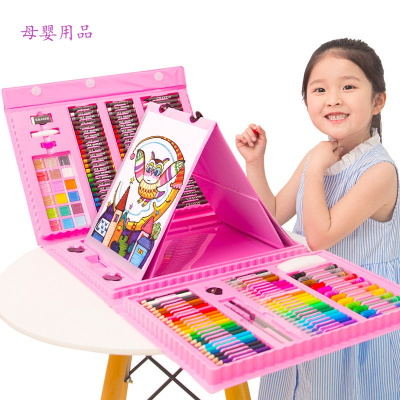 米詅 儿童水彩笔绘画套装绘画150件套装 学习绘画文具套装