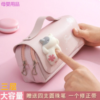 网红笔袋小学生女大容量文具盒ins铅笔盒初高中生双层帆布文具袋