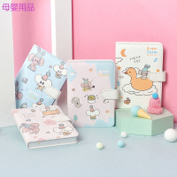 小清新皮面手账本随身磁扣本可爱少女萌手账笔记本子小学生日记本