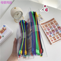 A5A6活页本拉链袋 可换替芯彩色分类索引收纳袋 便携票据素材整理