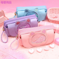 网红流沙笔袋女孩可爱文具盒仙女少女心小学生铅笔盒大容量密码锁