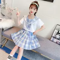 女童JK套装夏装连衣裙新款儿童裙子夏季制服学院风百褶公主裙