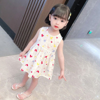 女童连衣裙夏新款女宝洋气无袖背心裙薄款儿童棉碎花公主裙
