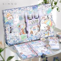 可爱与花朵活页套装 少女心手账本礼盒女生可拆日记笔记本子