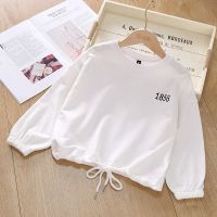 春秋装新款韩版女童卫衣中小童色时尚无帽长袖打底T恤卫衣