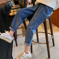 女童牛仔裤春秋新款秋装洋气韩版女孩休闲外穿长裤儿童裤子