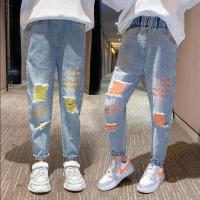 女童牛仔裤春秋款子韩版儿童休闲裤女孩洋气外穿秋季长裤5-15岁潮