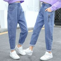 女童牛仔裤春秋款外穿儿童裤子春款新款弹力女大童秋装老爹裤