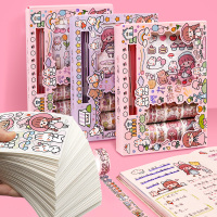 网红手帐胶带和纸贴纸套装可爱彩色印花简约少女心DIY手账装饰贴画