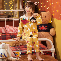 [新品直营]儿童套装睡衣女童秋冬季棉开衫加厚长袖甜美公主风中大童家居服