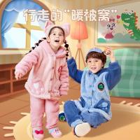 [新品直营]儿童睡衣男童女孩家居服中大童秋冬加厚小孩保暖棉衣套装