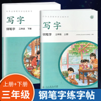 写字铅笔字练字帖小学生三年级上册下册语文配套同步练楷书字帖钢笔字练字本初学者钢笔字簿田字格本练字贴专项训练人民教育出