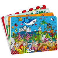 动手动脑玩拼图4-6岁全4册_小红花宝宝智力儿童拼图小红花童书书儿童拼图玩具 幼儿益智拼图 儿童玩具书籍 启蒙丛