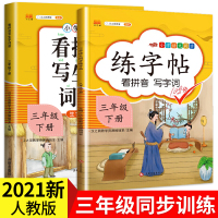 三年级下册字帖练字部编人教版看拼音写词语生字注音 小学生3学期语文课本同步训练写字帖硬笔书法写字练习天天练笔画笔顺每日一