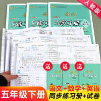 五年级下册同步练习册 小学5年级语文英语数学课堂笔记人教版部编黄冈教材全解阅读理解计算题强化训练一课一练53全优试卷测试