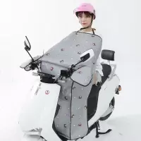 电动电瓶车挡风被夏季防晒防水摩托小型遮阳防风雨罩春秋薄款夏天 灰色微笑熊
