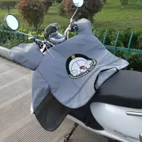夏季电瓶车挡风被防晒薄款大小电车电动车挡风罩四季通用春秋防水 薄款-防风把套-烫画--叮当猫--灰
