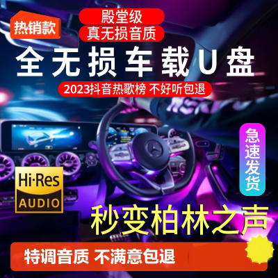 汽车载随身碟柏林之声无失真2023网红d亅歌曲车用mp3音乐USB随身碟音质高速