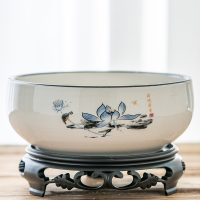 [补贴10%]水培花盆陶瓷大号铜钱草睡莲一叶莲碗莲金钱草专用盆无孔水仙花盆