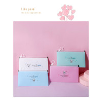 [5个装]一次性ロ罩袋收纳夹 学生可爱卡通拉链文件袋 pp防水文具资料袋